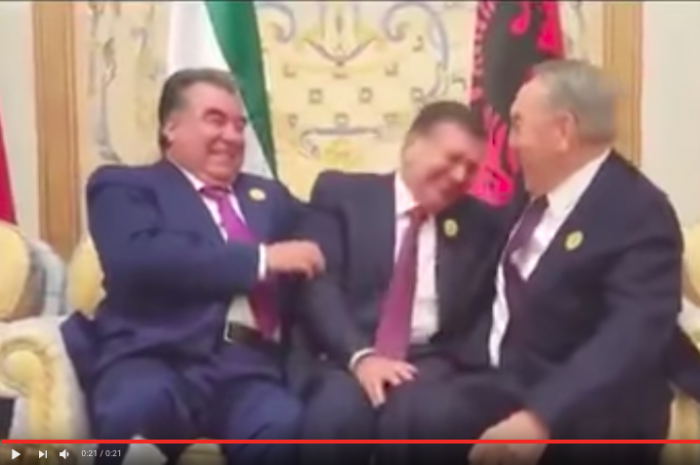 Видео: Назарбаев рассмешил Рахмона и Мирзиёева в Эр-Рияде